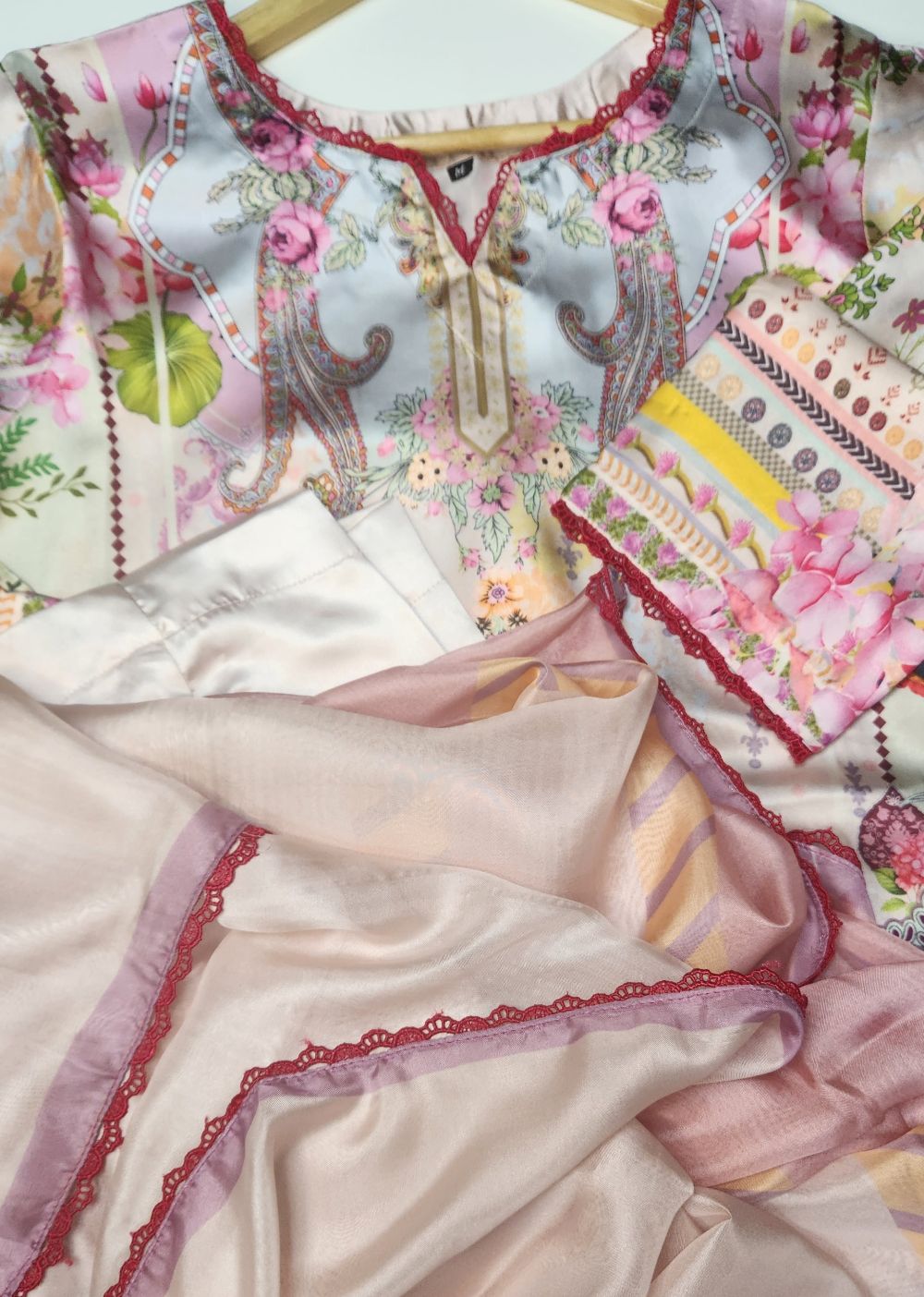 Printed Silk-Stitched 3pc