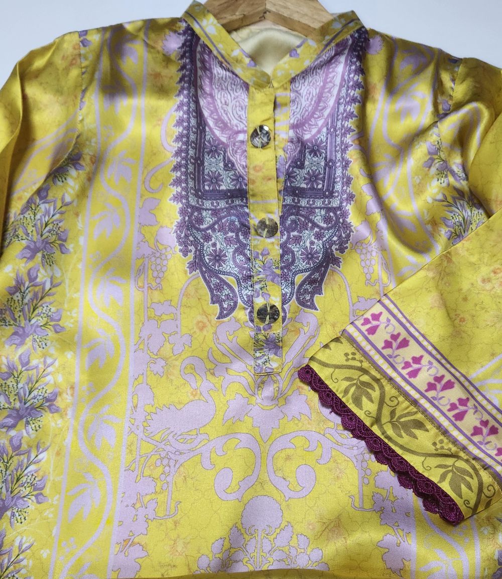 Printed Silk-Stitched 3pc-Online pakistani dress