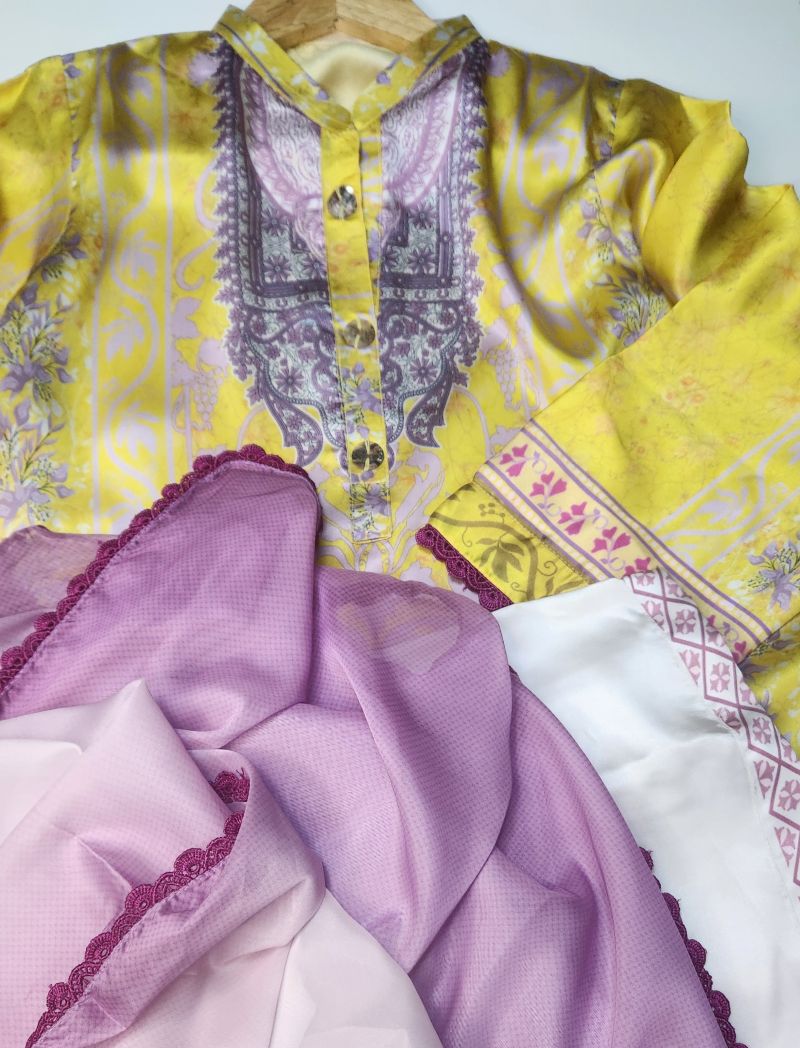 Printed Silk-Stitched 3pc-Online pakistani dress