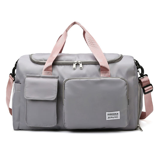 Grey Travel and Gym Bag with Multiple pockets, Shoes compartment-Online Dubai