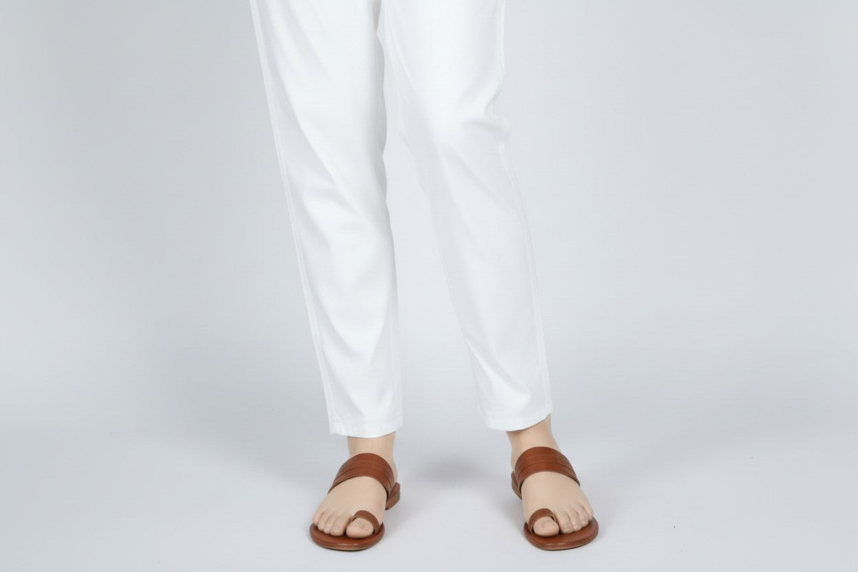 OFFWhite Lawn Trousers For Women