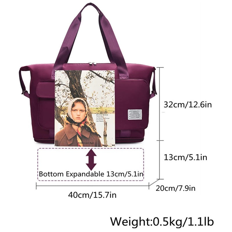 Dimensions of Travel Bag with Single Extension and Multiple Pockets