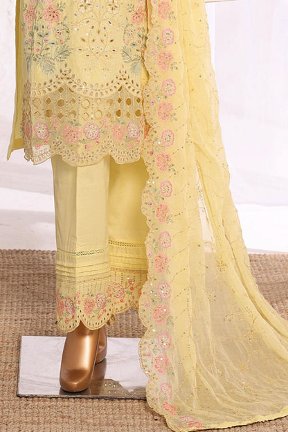 Bin Saeed Yellow Embroidered Cotton Stitched 3pc RW3-48